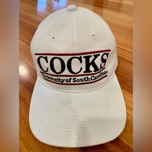 University of South Carolina Gamecocks White Cotton Baseball Cap Hat